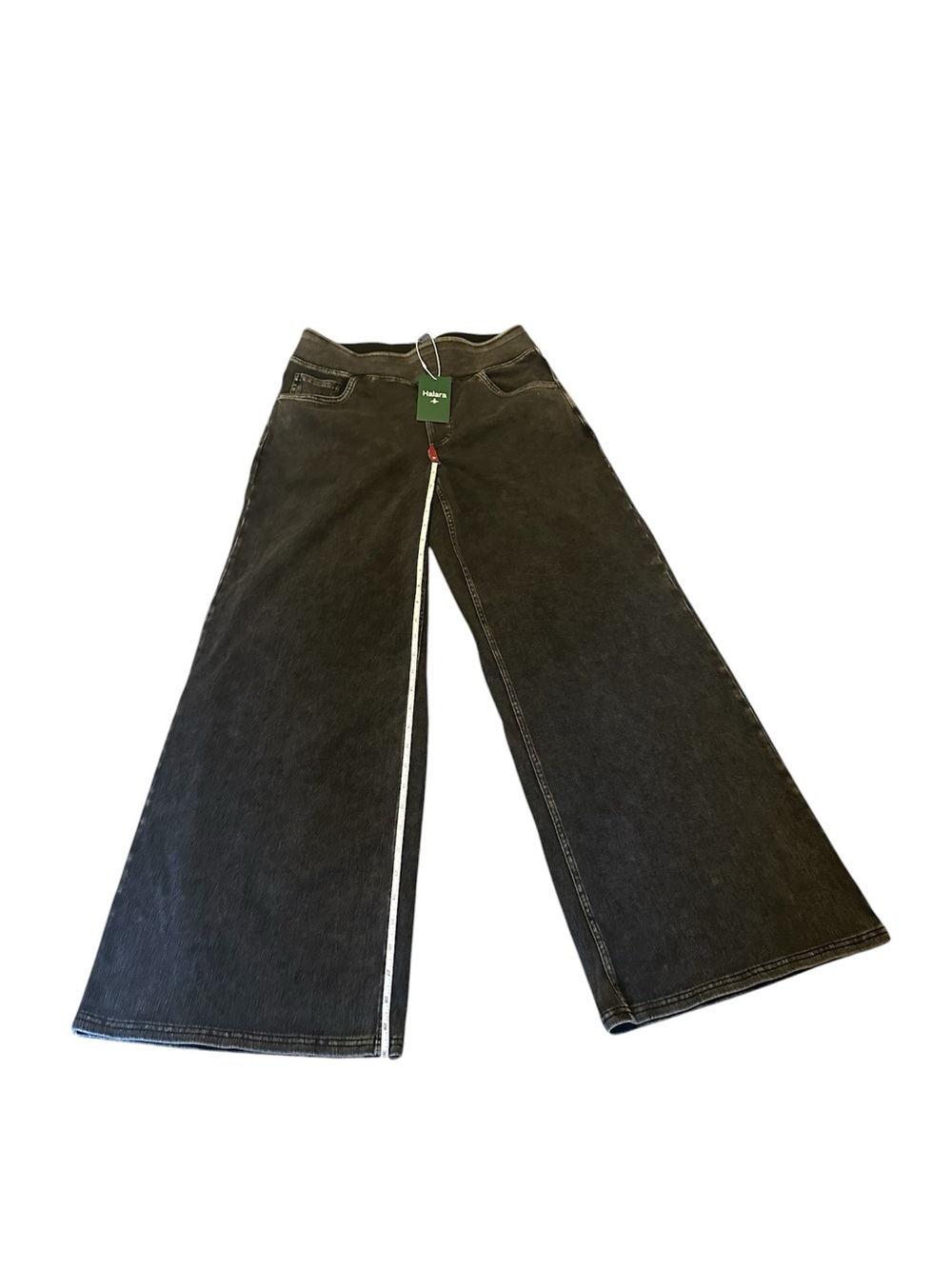 Halara Wide Leg Black Women's Jeans with Elastic Waist - Picture 4 of 8